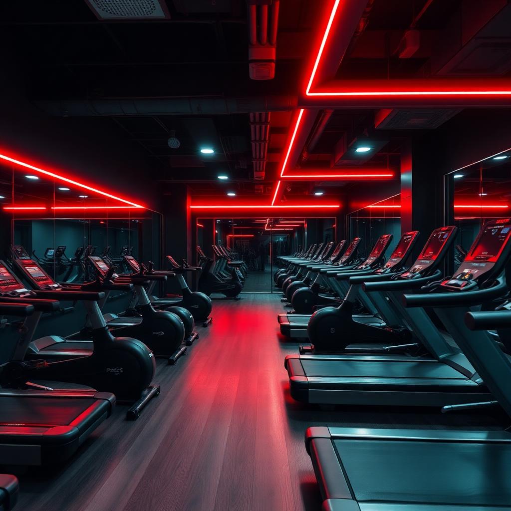 Cardio zone with treadmills and bikes